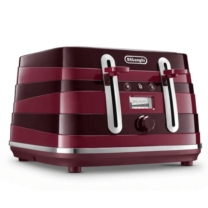 DeLonghi Avvolta Class 4 Slice Toaster - Charming Red