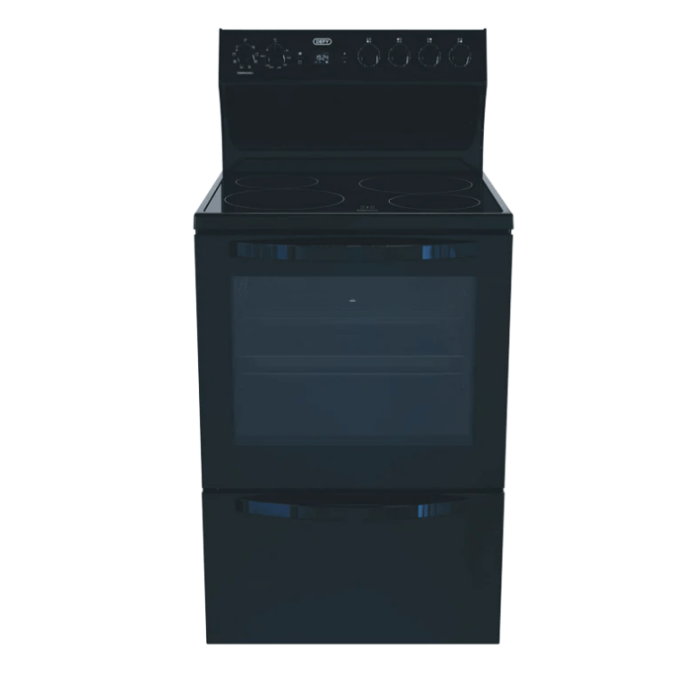 DSS617 Defy Thermofan+ Kitchenaire 600 Vitroceramic Electric Stove Black