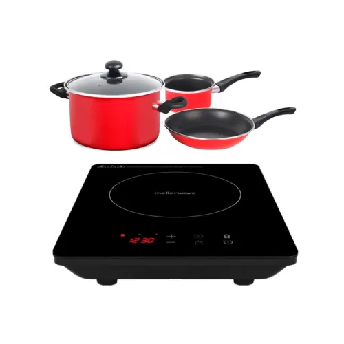 Mellerware 5 Piece Blk Induct Cooker & Pot Set "Capri" 46004B