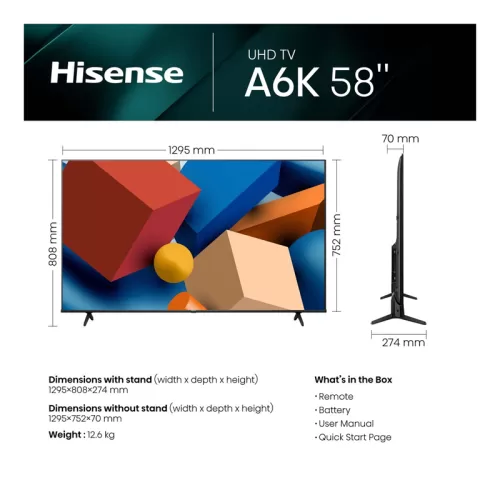 Hisense 58'' UHD Smart TV LEDN58A6K