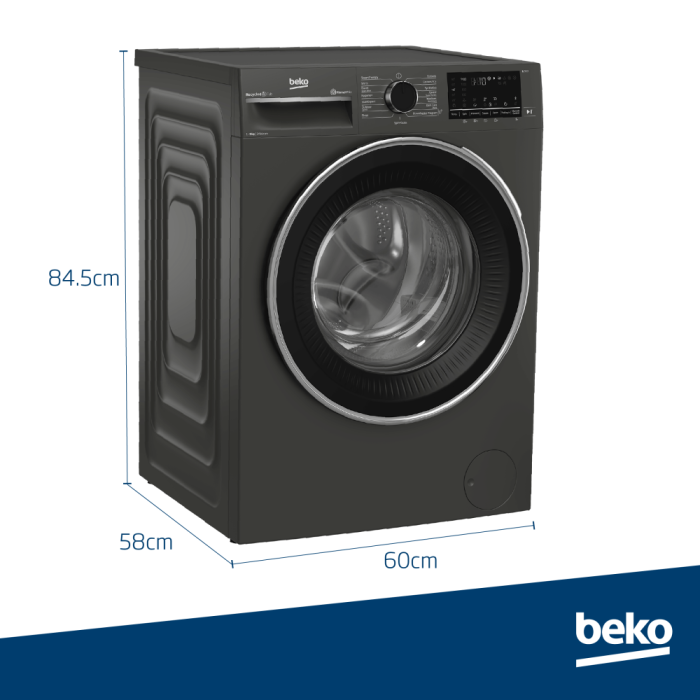 Beko 9kg Grey Front Loader Washing Machine BAW202 - Image 2