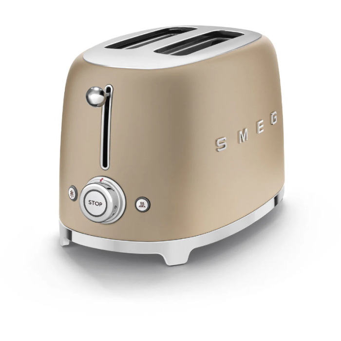 Smeg Champagne Matt 2 Slice Toaster TSF01CHMSA