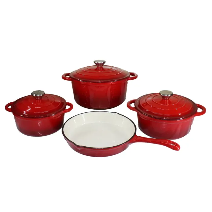 Totai 7 Piece Red Cast Iron Cookware Set 50/TOTMH-IC7